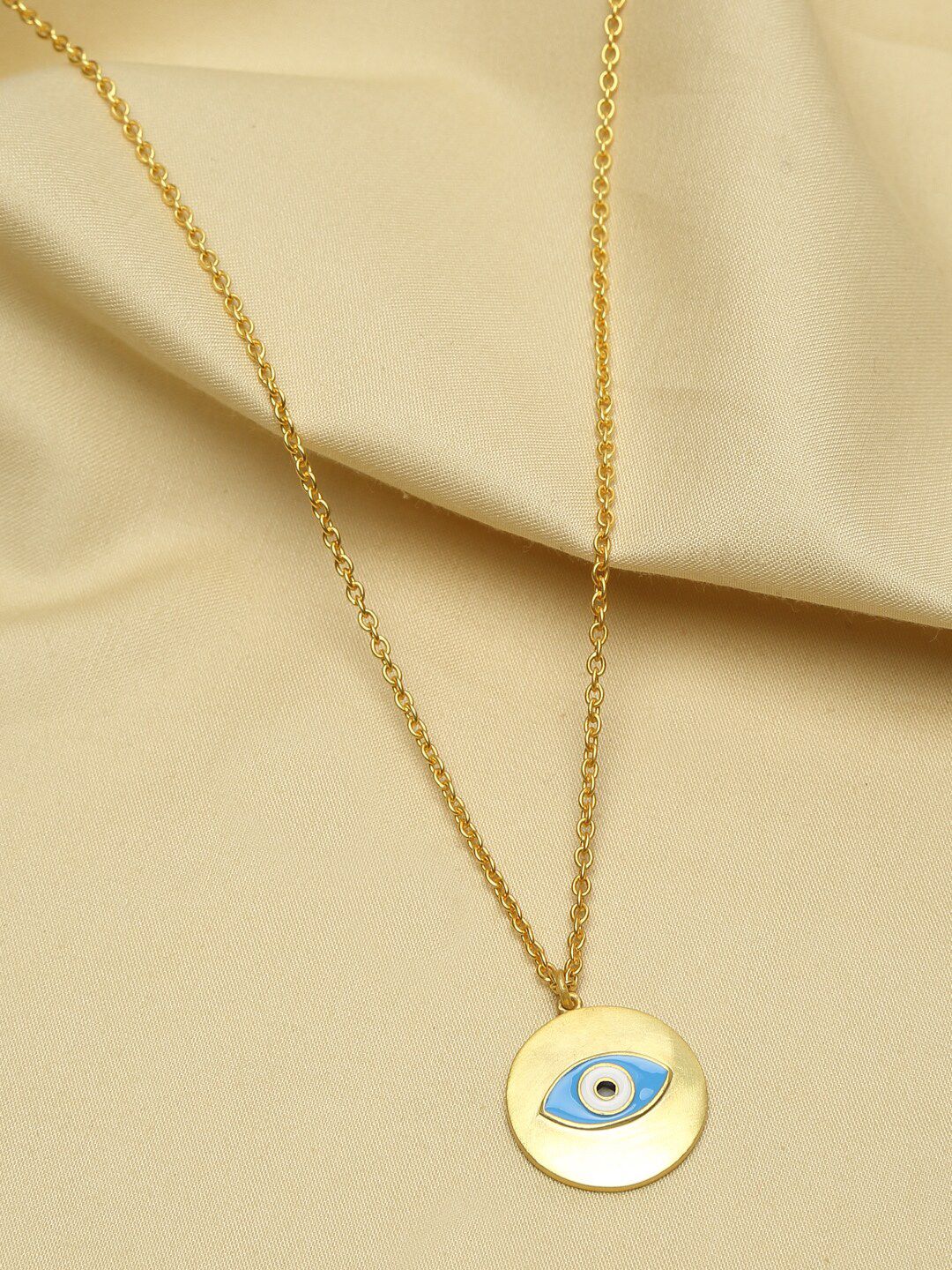 EK BY EKTA KAPOOR Women 22K Gold-Toned Evil Eye Pendant Necklace Price in India