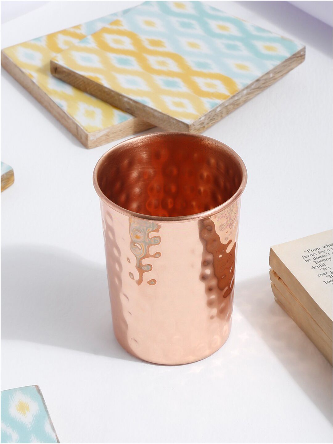 EK BY EKTA KAPOOR Copper-Toned Textured Copper Water Glass Price in India