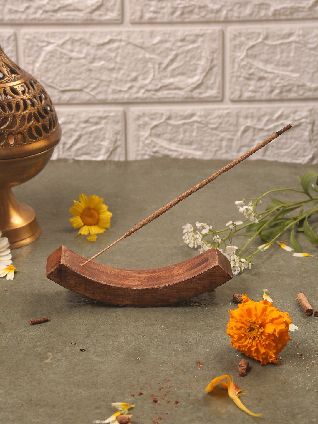 EK BY EKTA KAPOOR Brown Wooden Wooden Incense Stick Holder Price in India