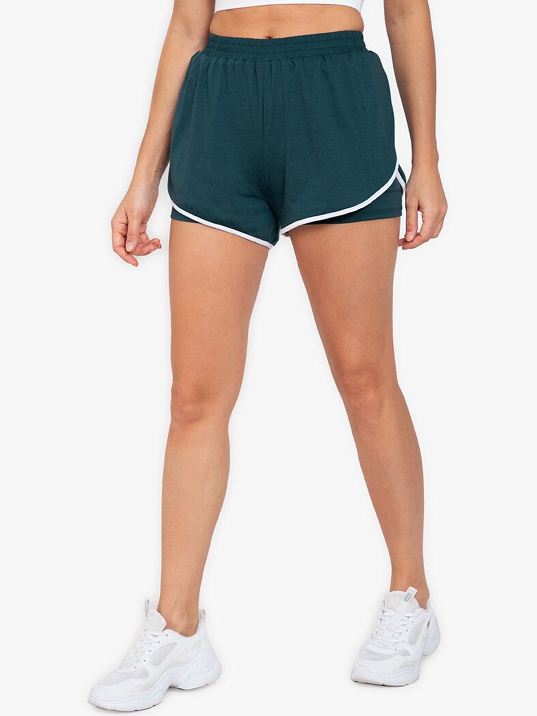 ZALORA ACTIVE Women Green High-Rise Outdoor Sports Shorts Price in India