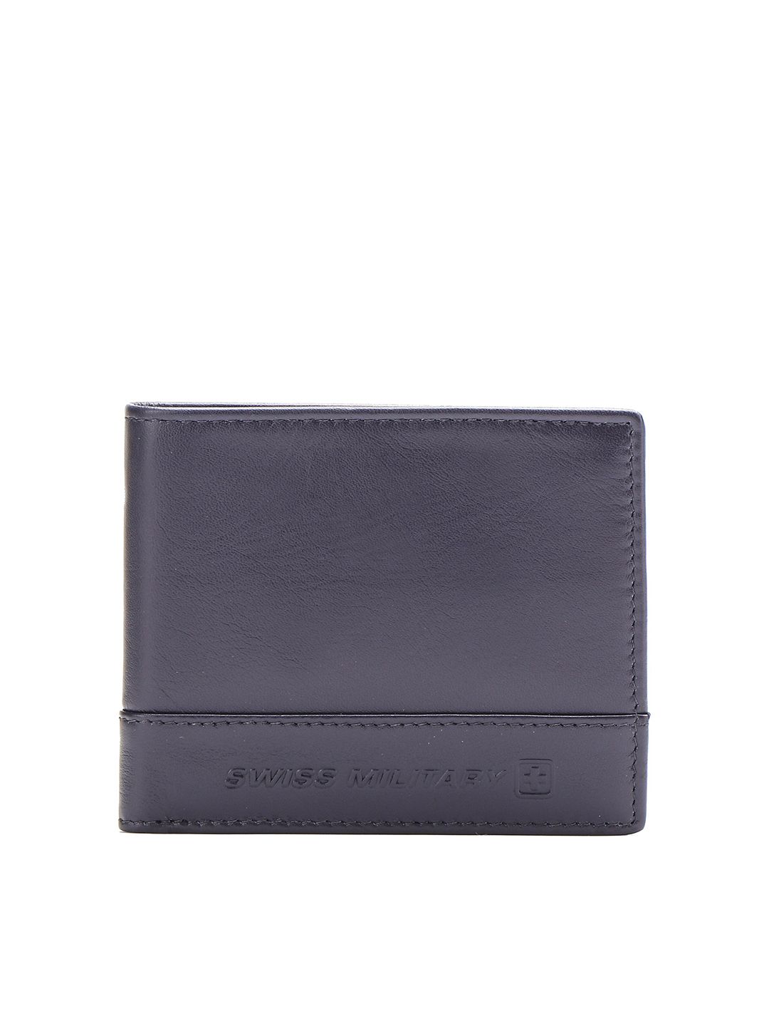 SWISS MILITARY Unisex Blue Leather Two Fold Wallet Price in India