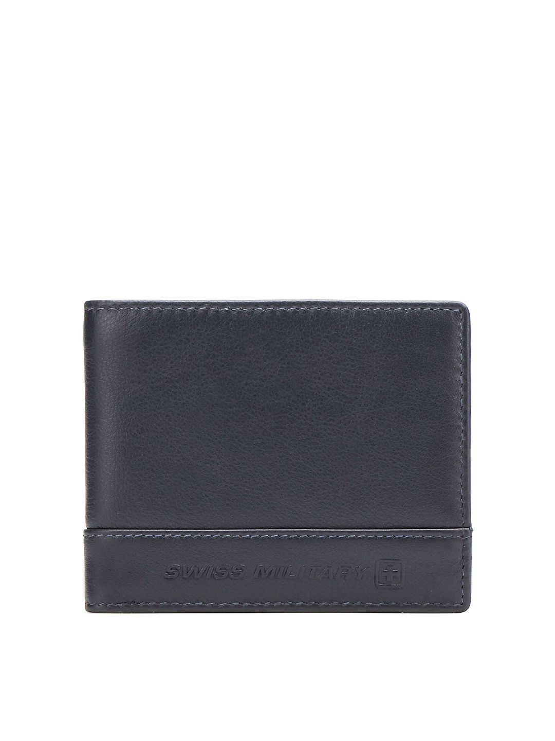 SWISS MILITARY Unisex Blue Leather Two Fold Wallet Price in India