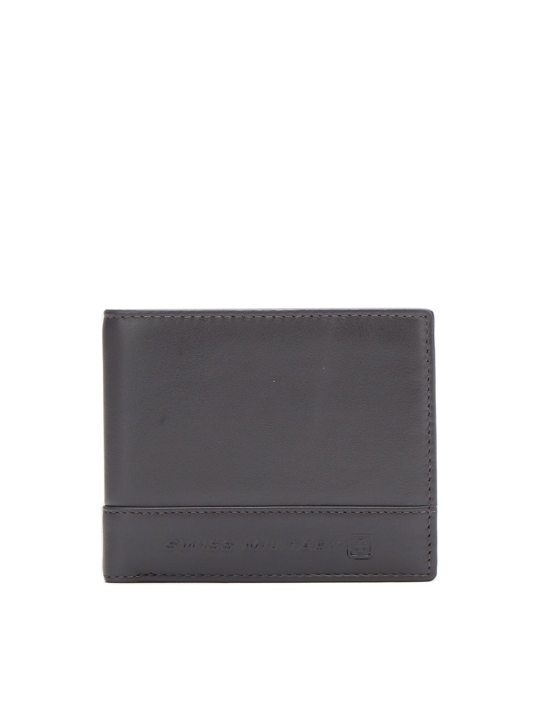 SWISS MILITARY Unisex Grey Leather Two Fold Wallet Price in India