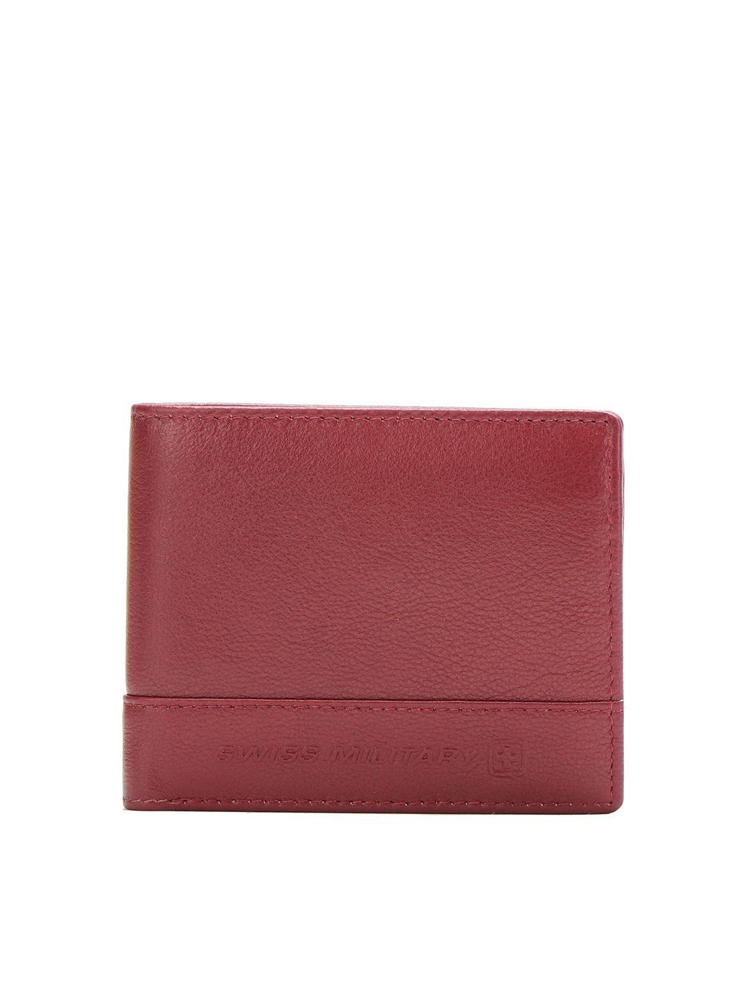 SWISS MILITARY Unisex Red Leather Two Fold Wallet Price in India