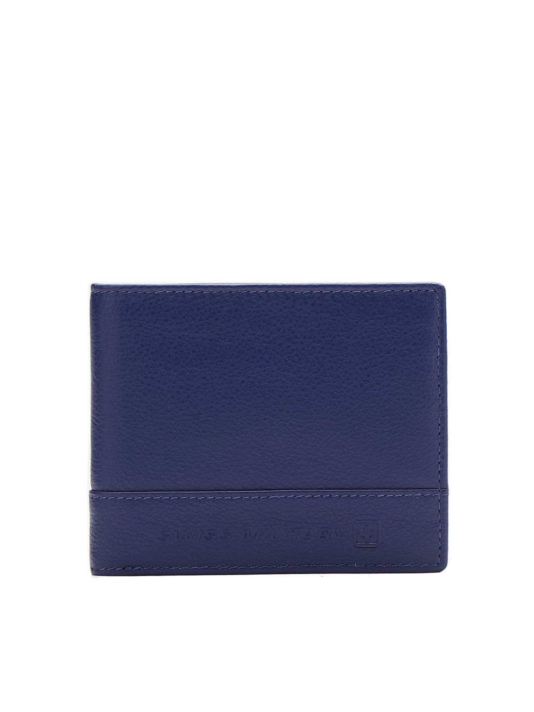 SWISS MILITARY Unisex Blue Leather Two Fold Wallet Price in India