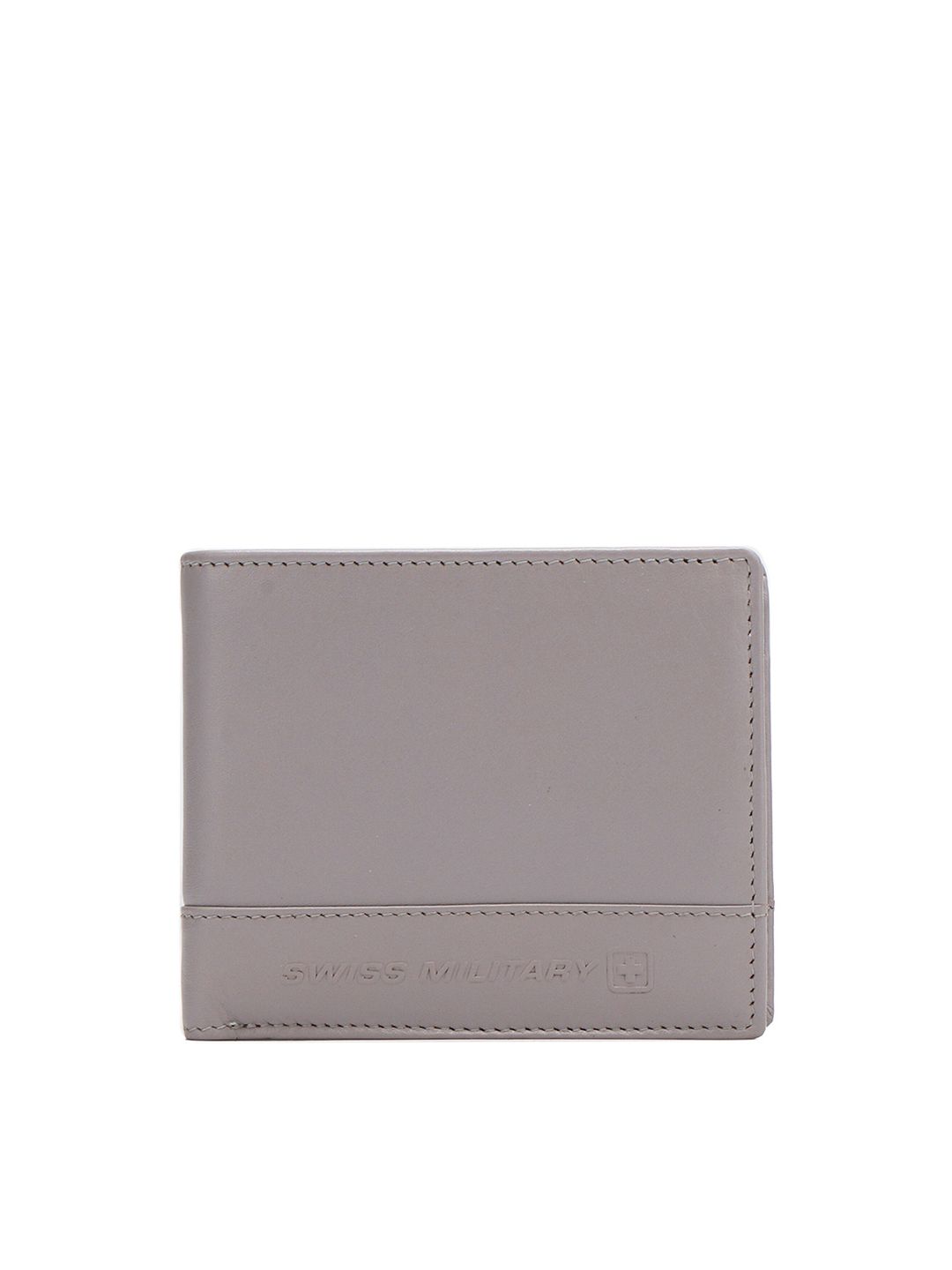 SWISS MILITARY Unisex Grey Leather Two Fold Wallet Price in India