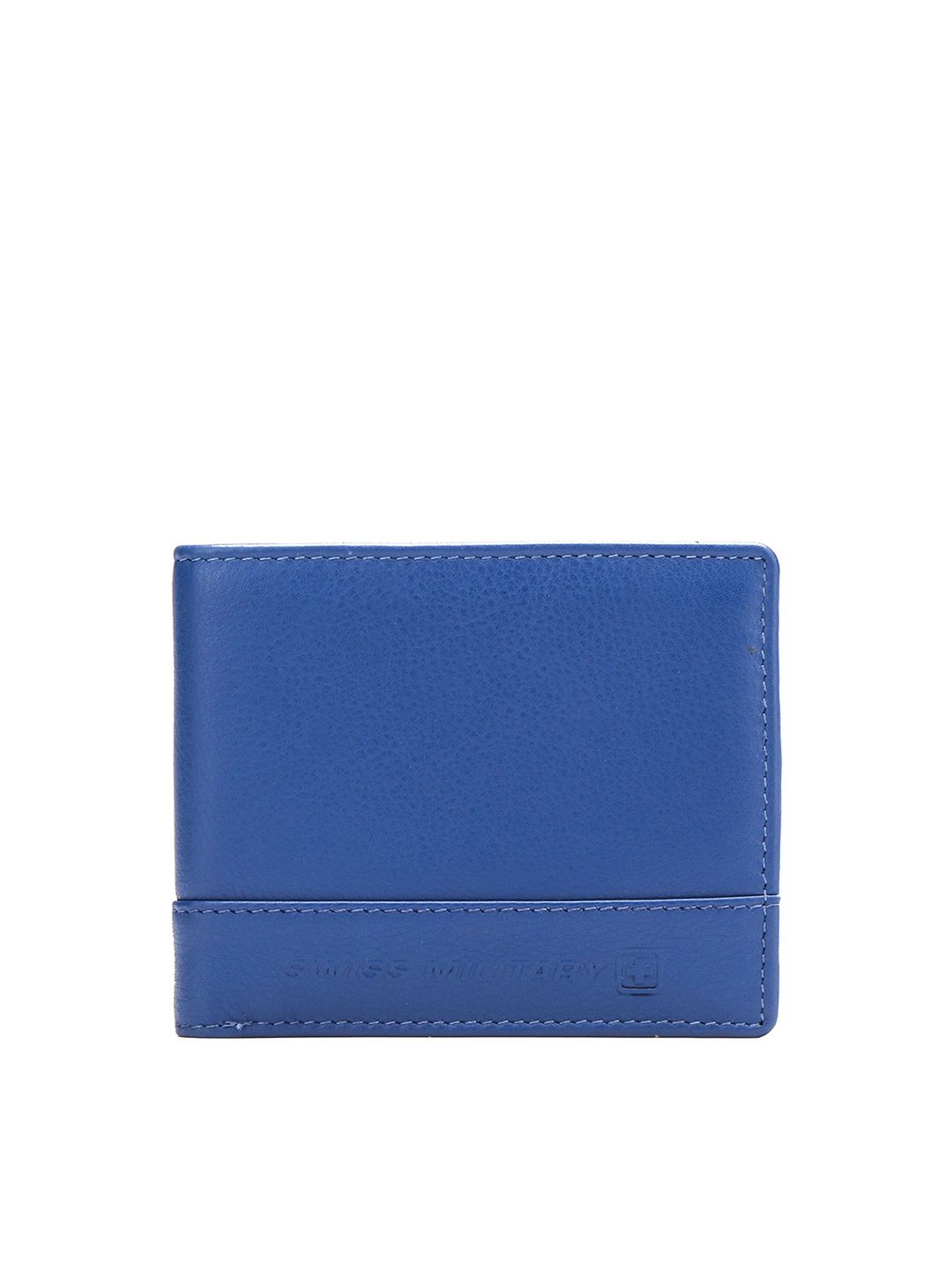 SWISS MILITARY Unisex Blue Leather Two Fold Wallet Price in India