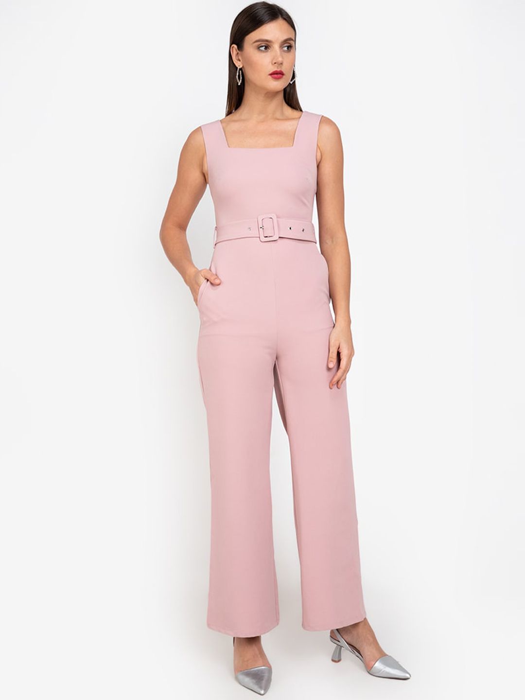 ZALORA WORK Mauve Basic Jumpsuit Price in India