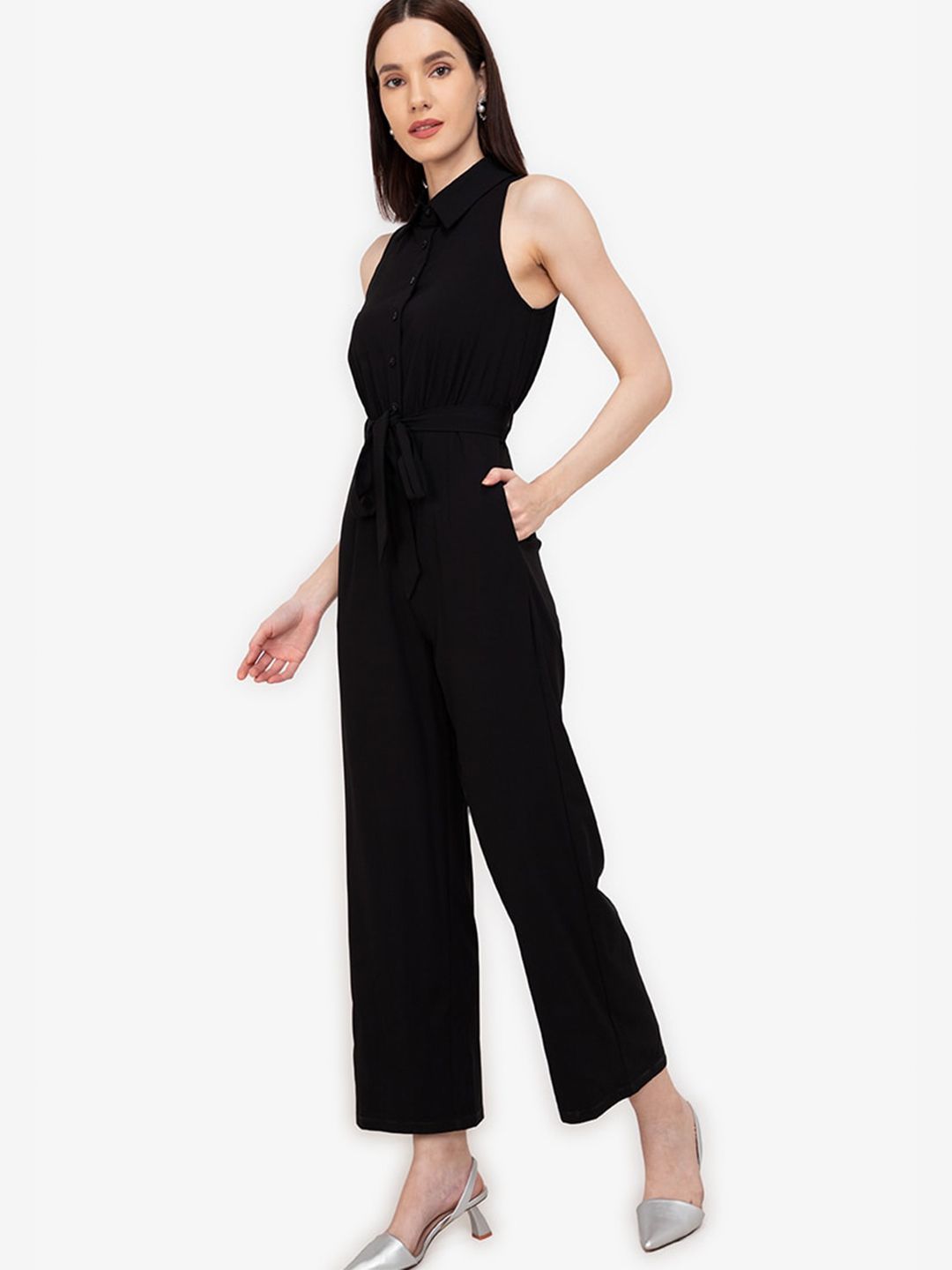 ZALORA WORK Black Solid Jumpsuit Price in India