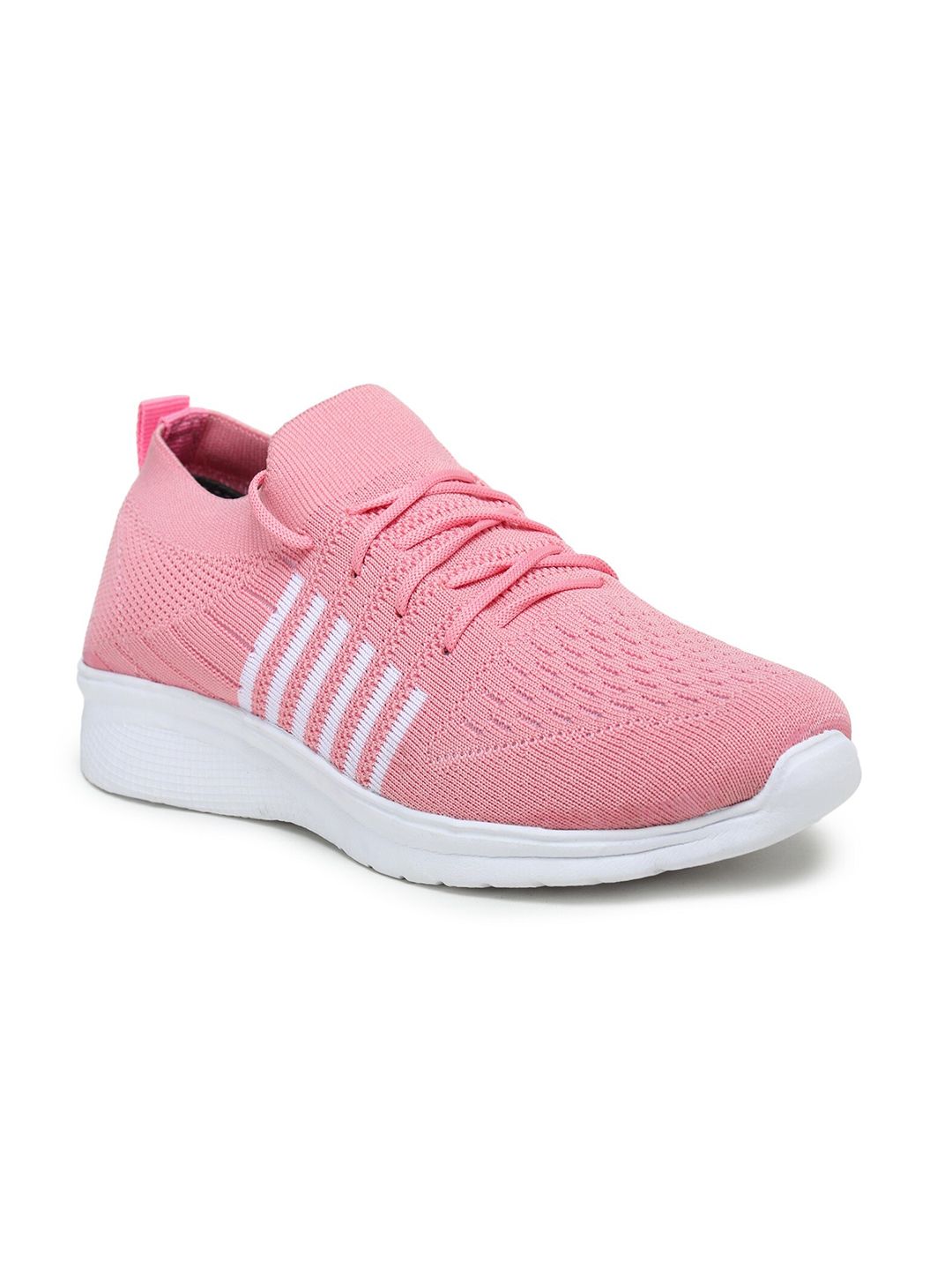 TRASE Women Pink Synthetic Lace-Up Running Shoes Price in India