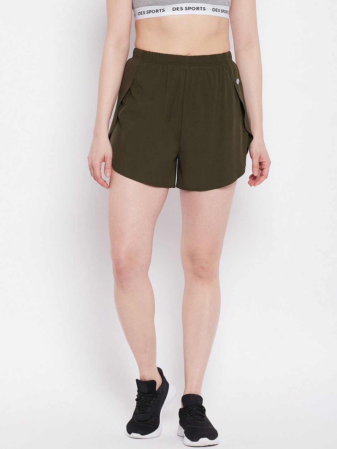 Clovia Women Green Slim Fit Cycling Shorts Price in India
