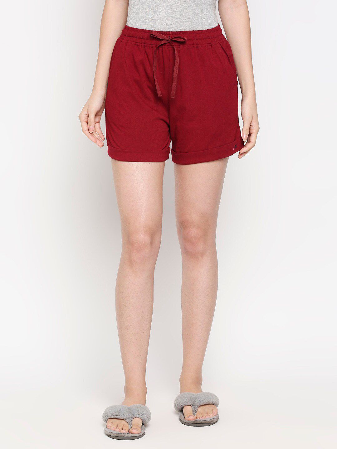 XIN Women Maroon Lounge Shorts Price in India