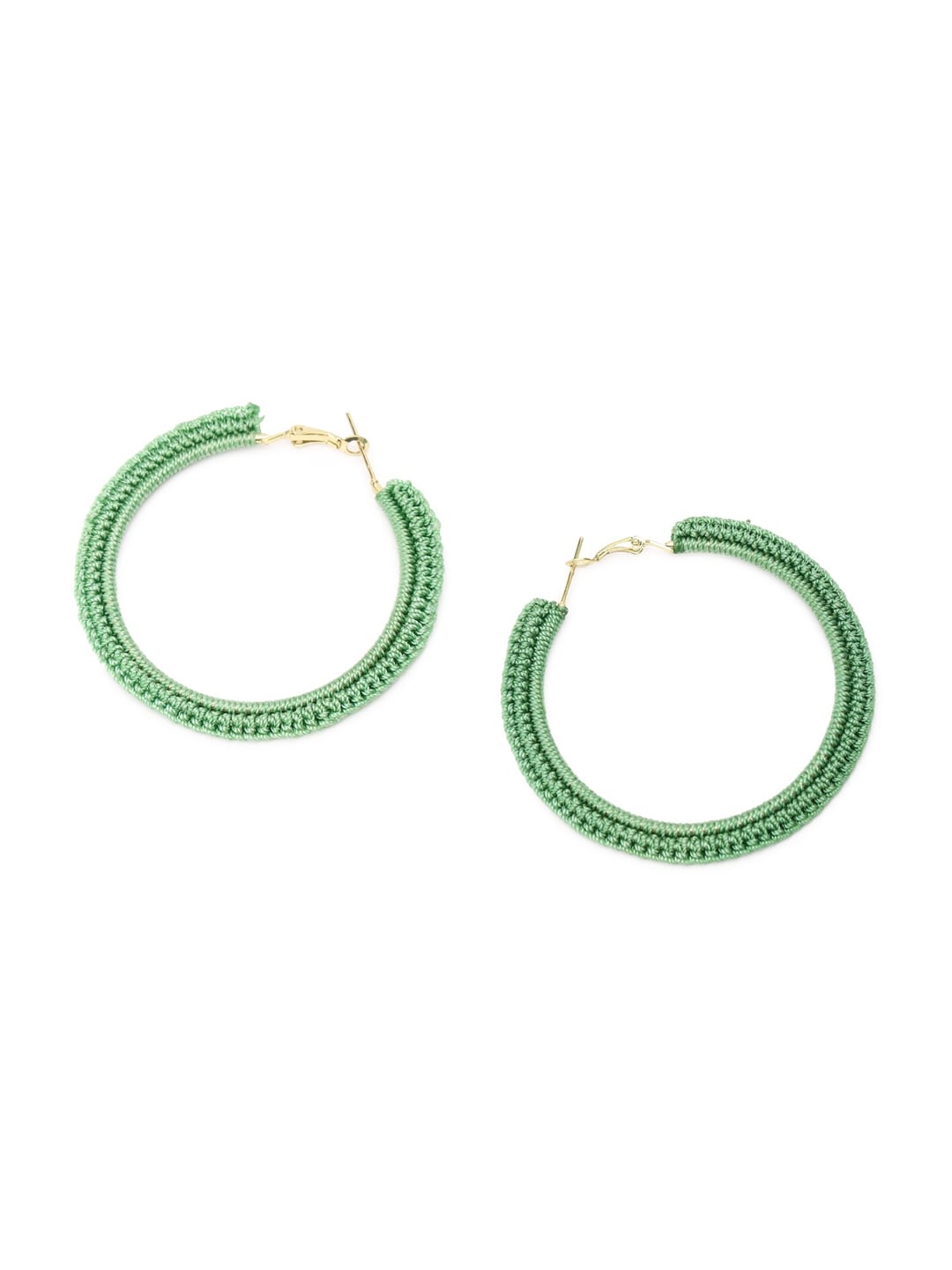 FOREVER 21 Green Solid Hoop Earrings Price in India