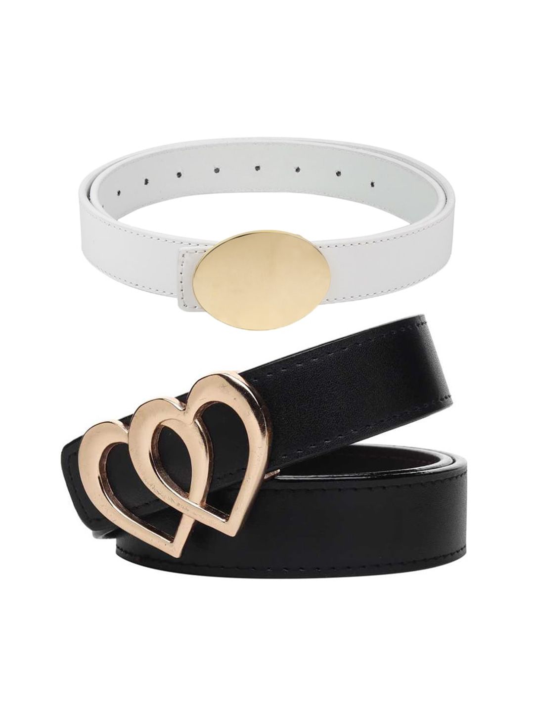 Kastner Women White & Black Pack of 2 Belt Price in India