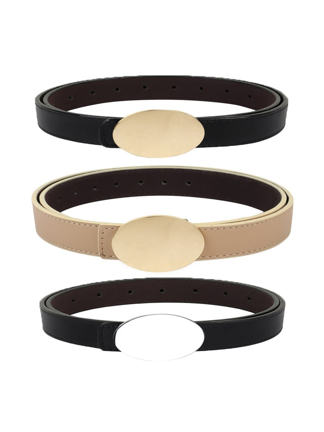 Kastner Women Black Pack of 3 Belt Price in India