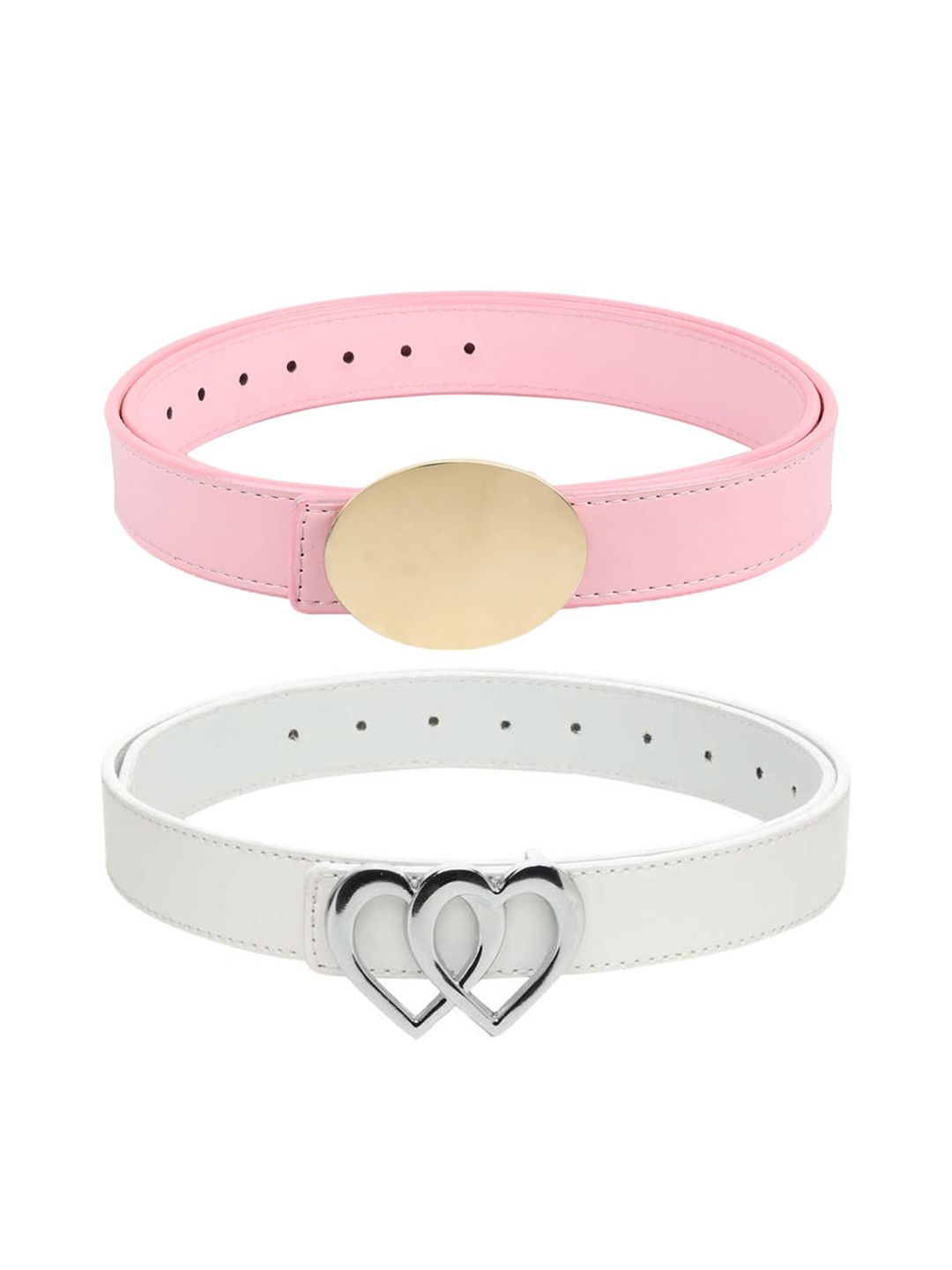 Kastner Set of 2 Grey & Pink Belt Price in India