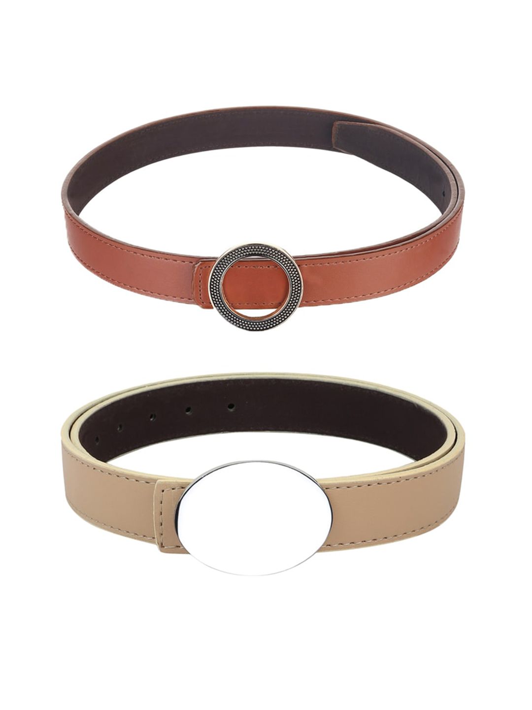 Kastner Women Set Of 2 Brown Solid Belts Price in India