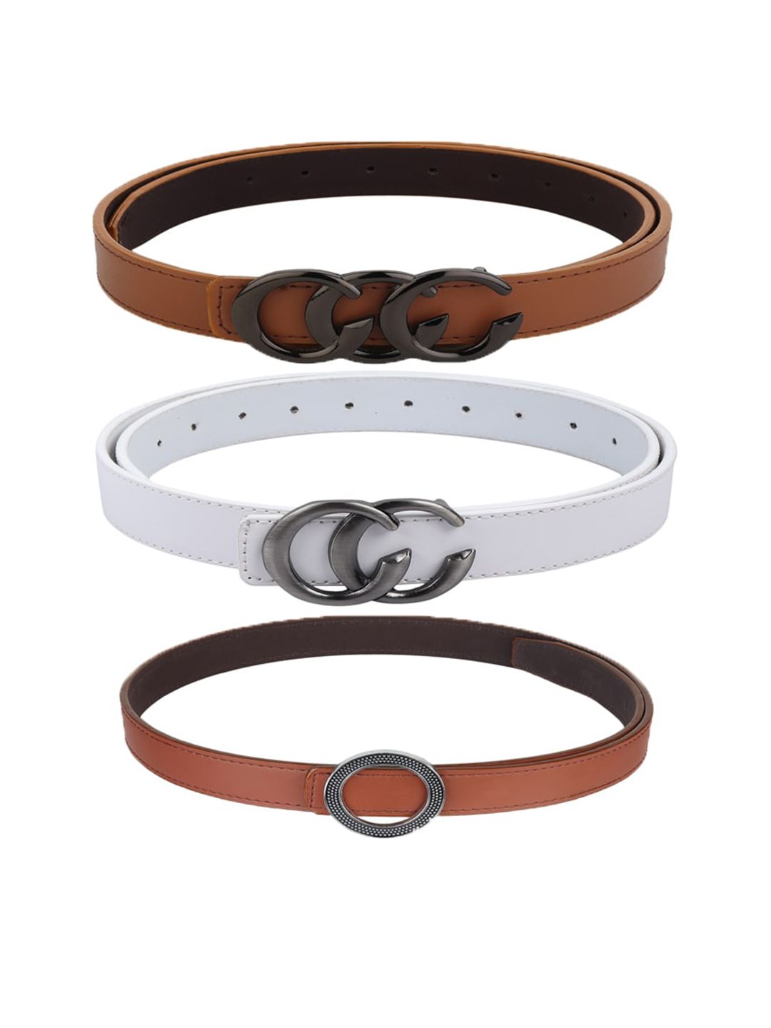 Kastner Women Pack Of 3 Solid Belts Price in India