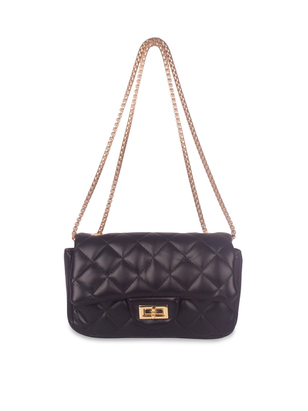 Bagkok Black Structured Sling Bag with Quilted Price in India