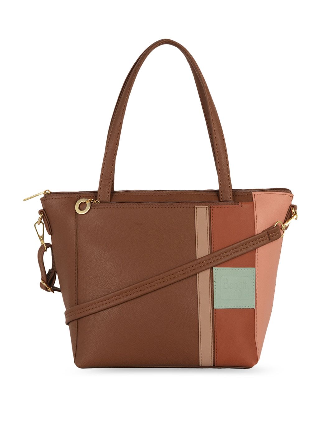 Baggit Brown Structured Shoulder Bag with Bow Detail Price in India