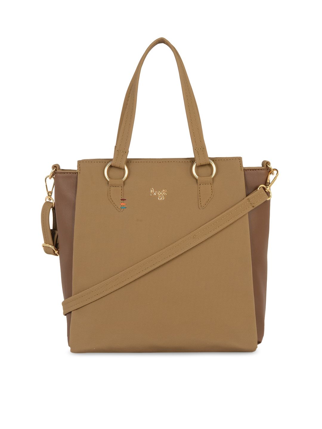 Baggit Beige Structured Handheld Bag Price in India