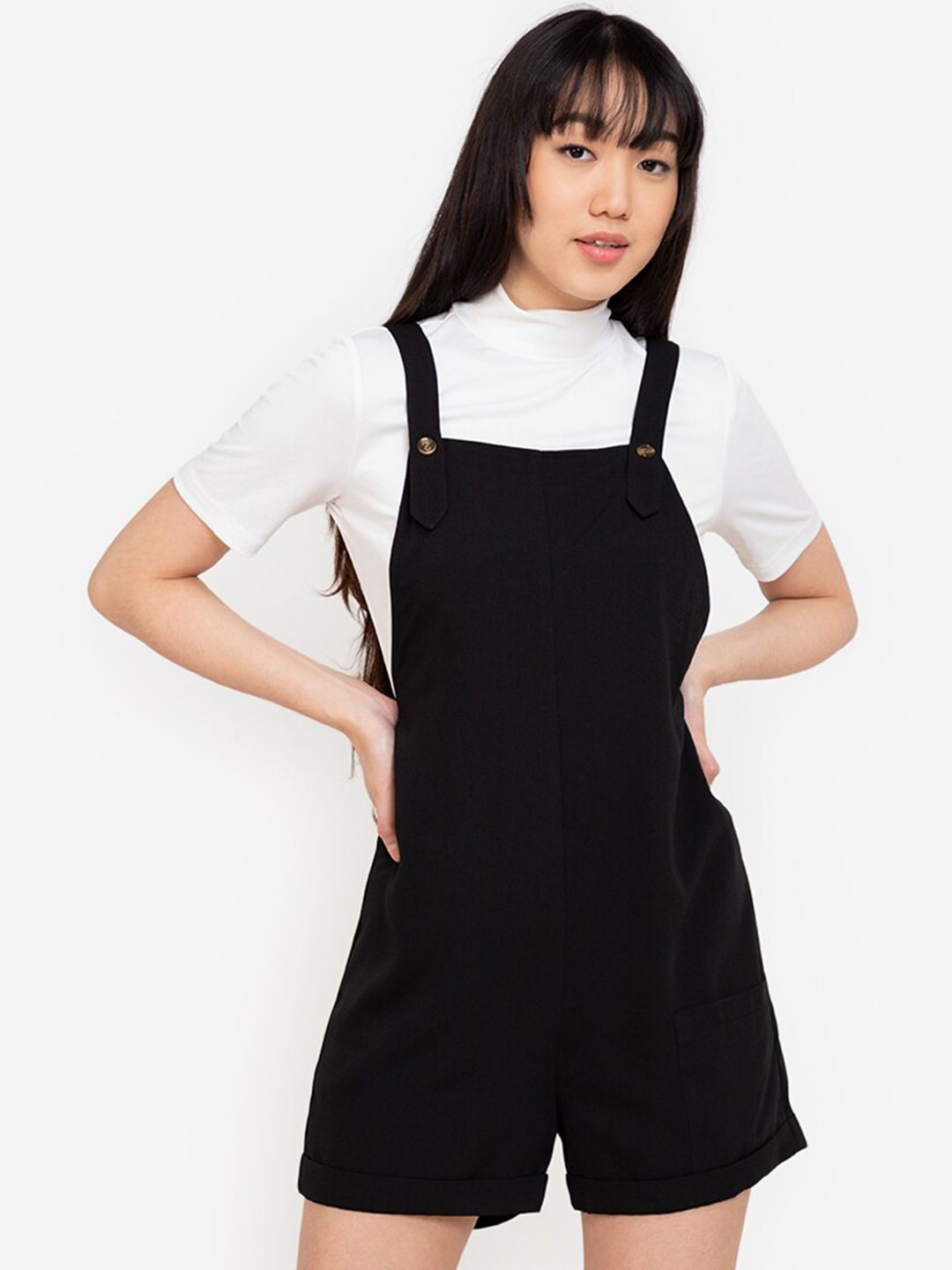 ZALORA BASICS Black Casual Playsuit Price in India