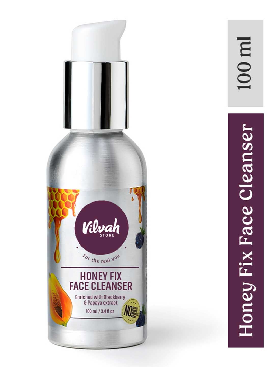 Vilvah Store Oil Control Honey Fix Face Cleanser with Blackberry & Papaya Extract - 100 ml