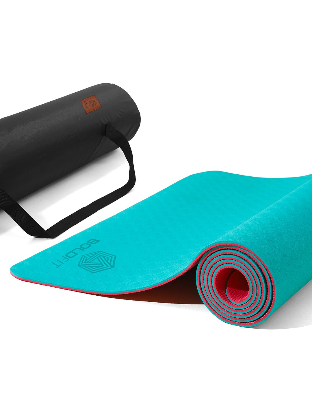 BOLDFIT BOLDFIT Unisex Green & Pink 6mm Thick Anti Slip Yoga Mat