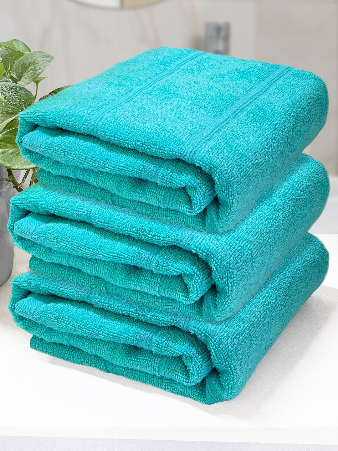 Heelium Set Of 3 250 GSM Bamboo Bath Towels Price in India