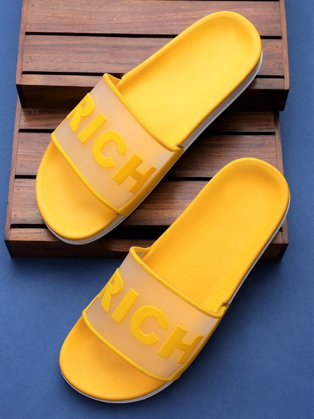 Pampy Angel Women Yellow Printed Sliders Price in India