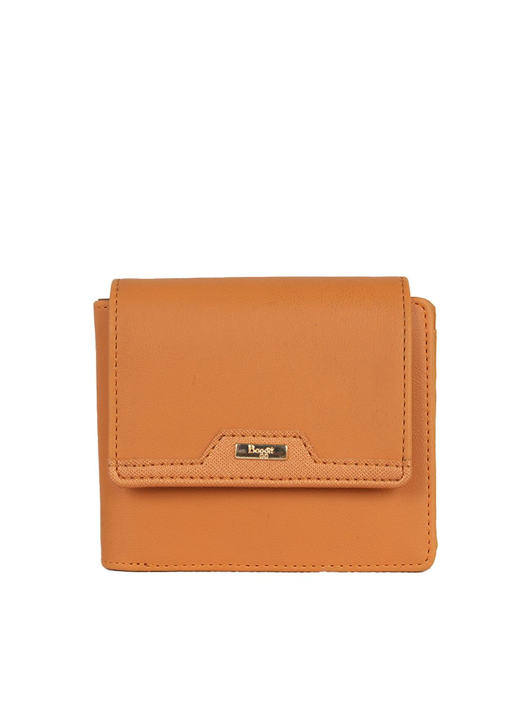 Baggit Women Mustard Yellow Solid Three Fold Wallet Price in India
