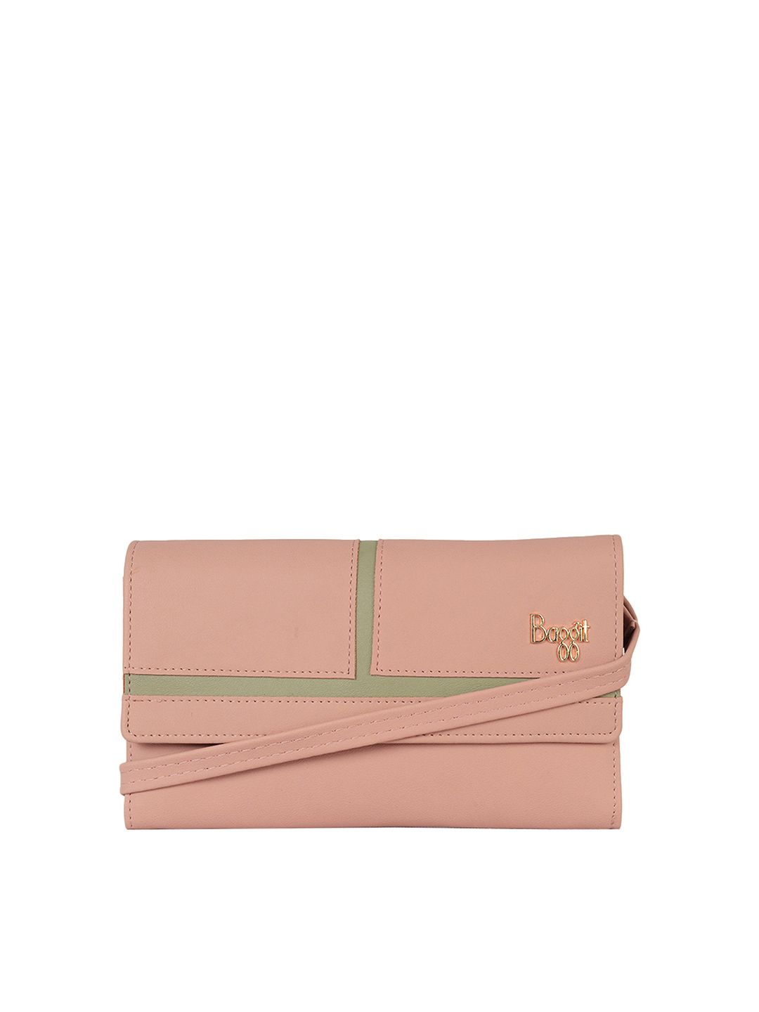 Baggit Women Pink Solid Envelope Wallet Price in India