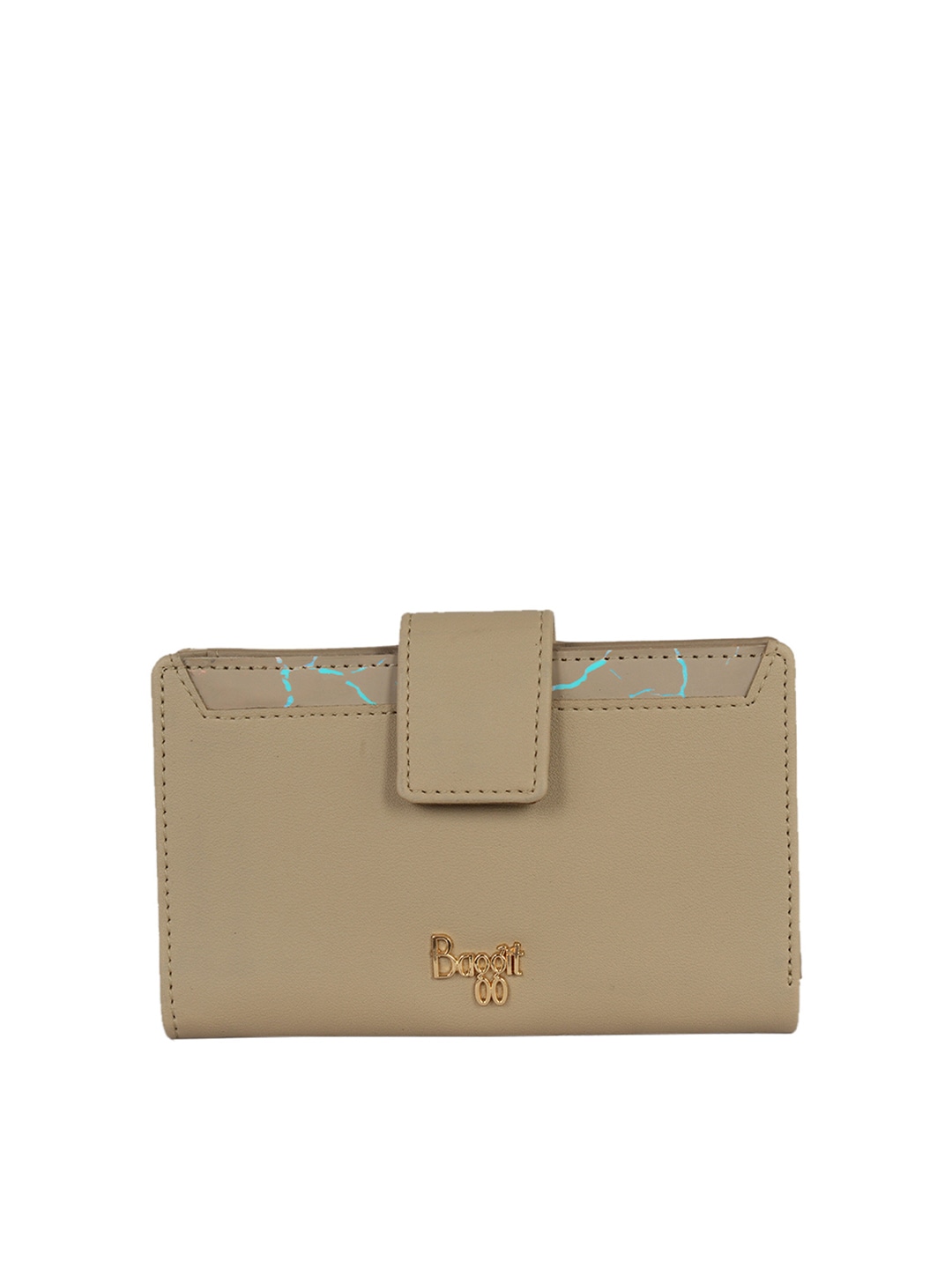 Baggit Women Beige Textured Two Fold Wallet Price in India