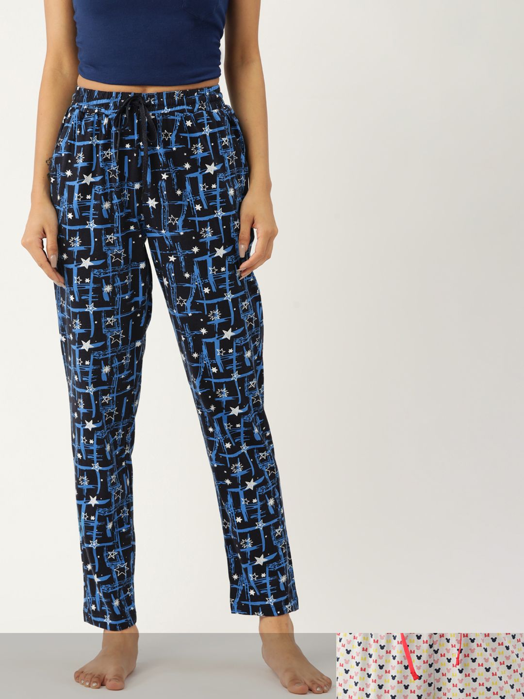 ETC Women Pack of 2 Printed Cotton Lounge Pants Price in India