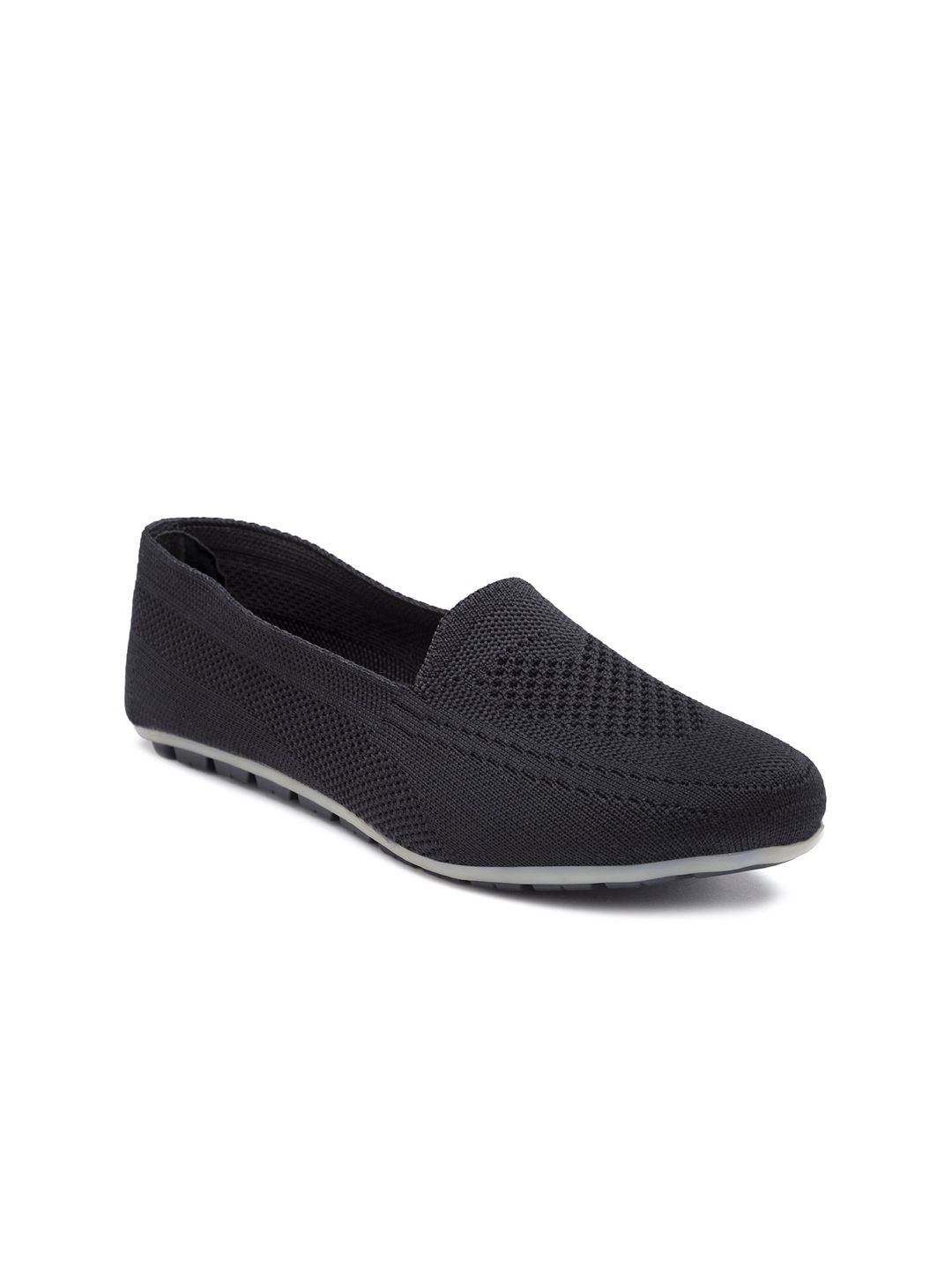 REFOAM Women Black Perforations Loafers Price in India