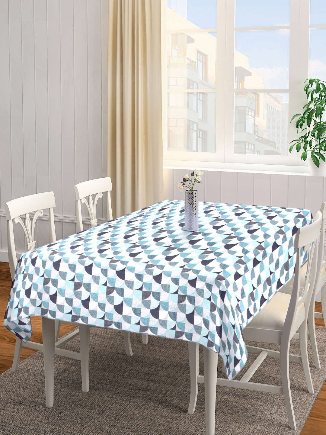 SHADES of LIFE White & Blue Printed Cotton Table Covers Price in India