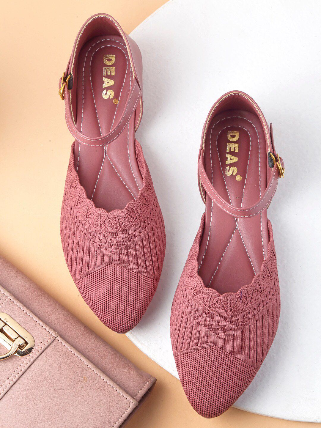 DEAS Women Peach-Coloured Ballerinas Flats Price in India