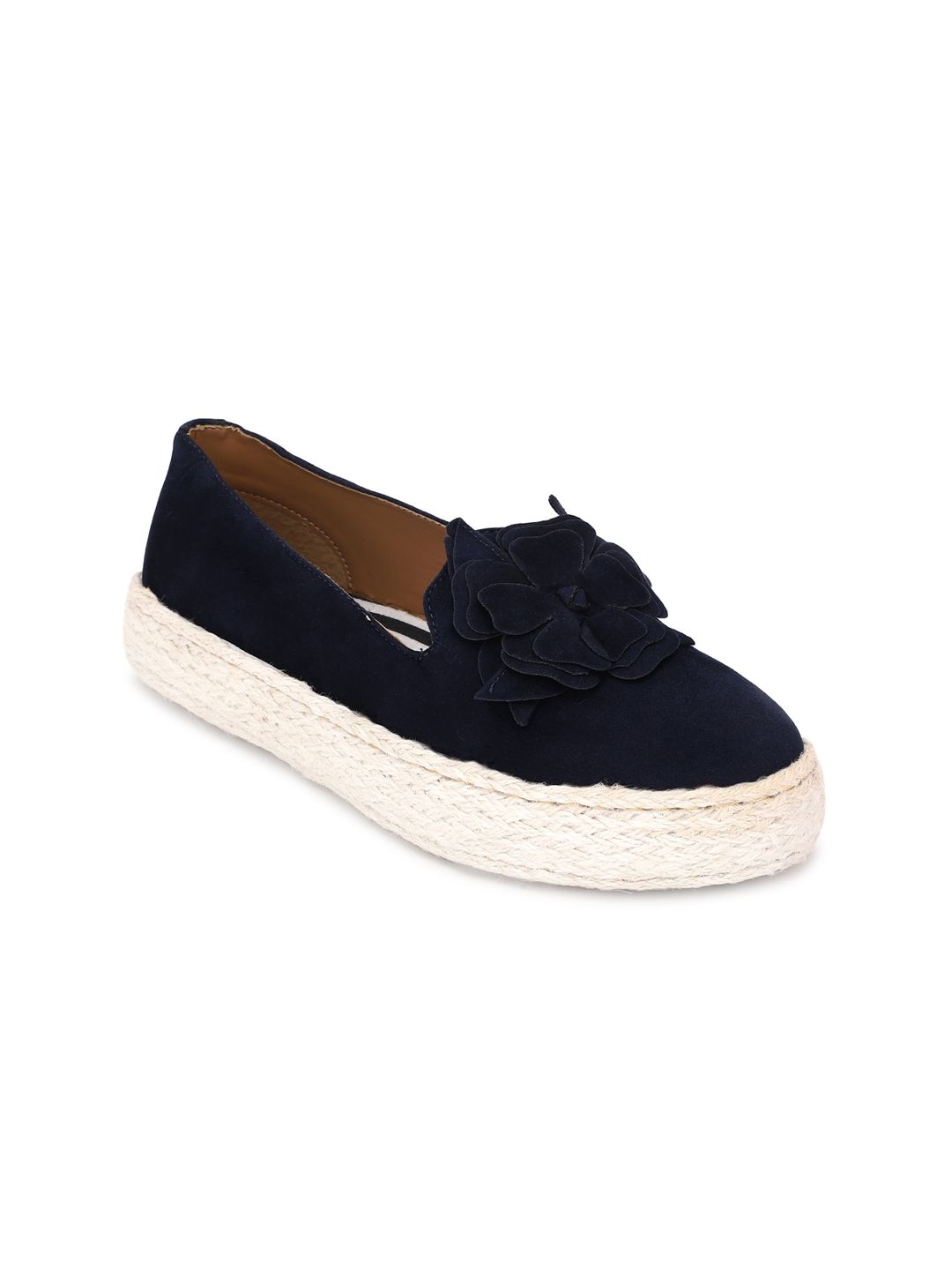 FOREVER 21 Women Navy Blue Suede Loafers Price in India