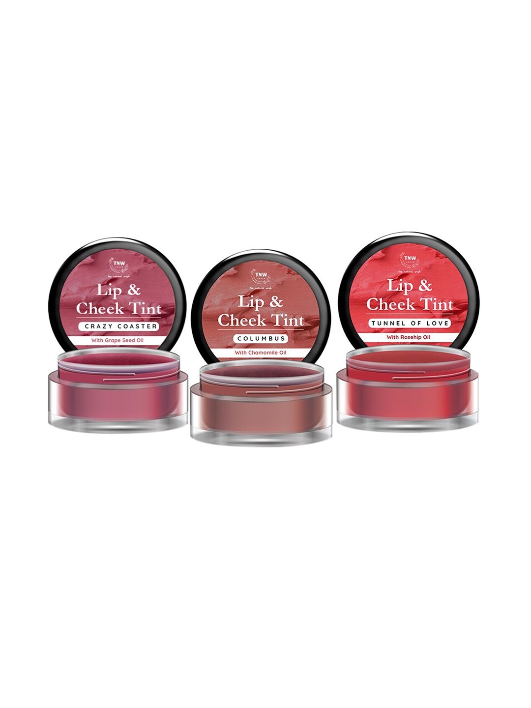 TNW the natural wash Set of 3 Lip & Cheek Tint - Crazy Coaster, Columbus, Tunnel Of Love Price in India