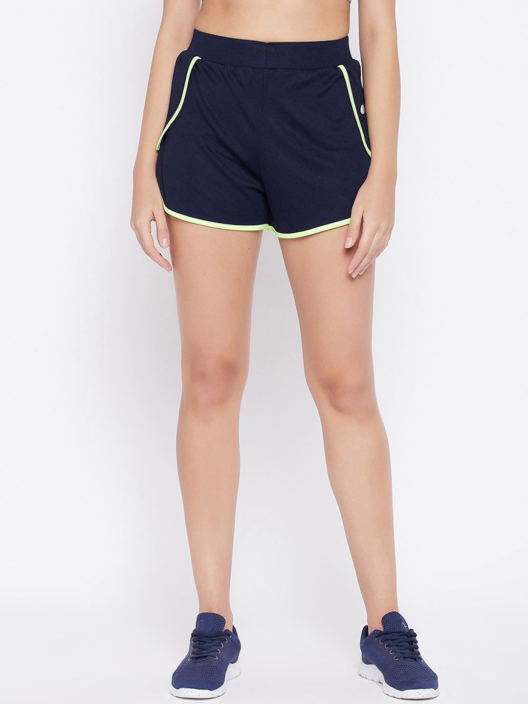 Clovia Women Navy Blue Slim Fit Cycling Shorts Price in India