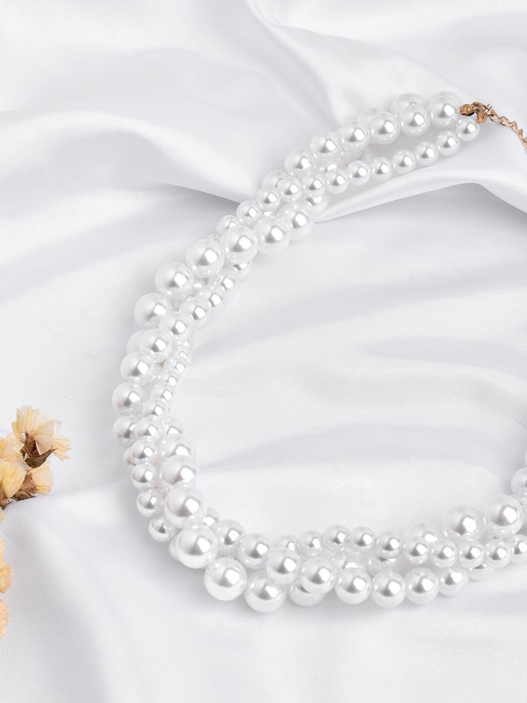 JOKER & WITCH White Pearl Layered Necklace Price in India