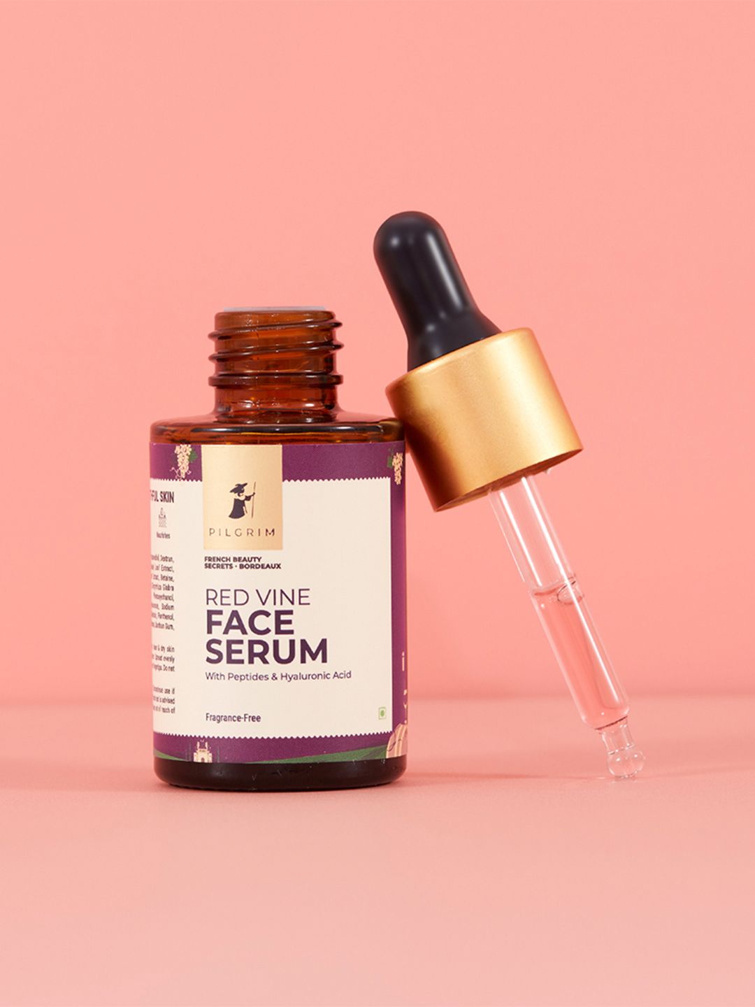 Pilgrim Red Vine Serum With Peptides & Hyaluronic Acid For Anti Ageing & Glowing Skin-30ml
