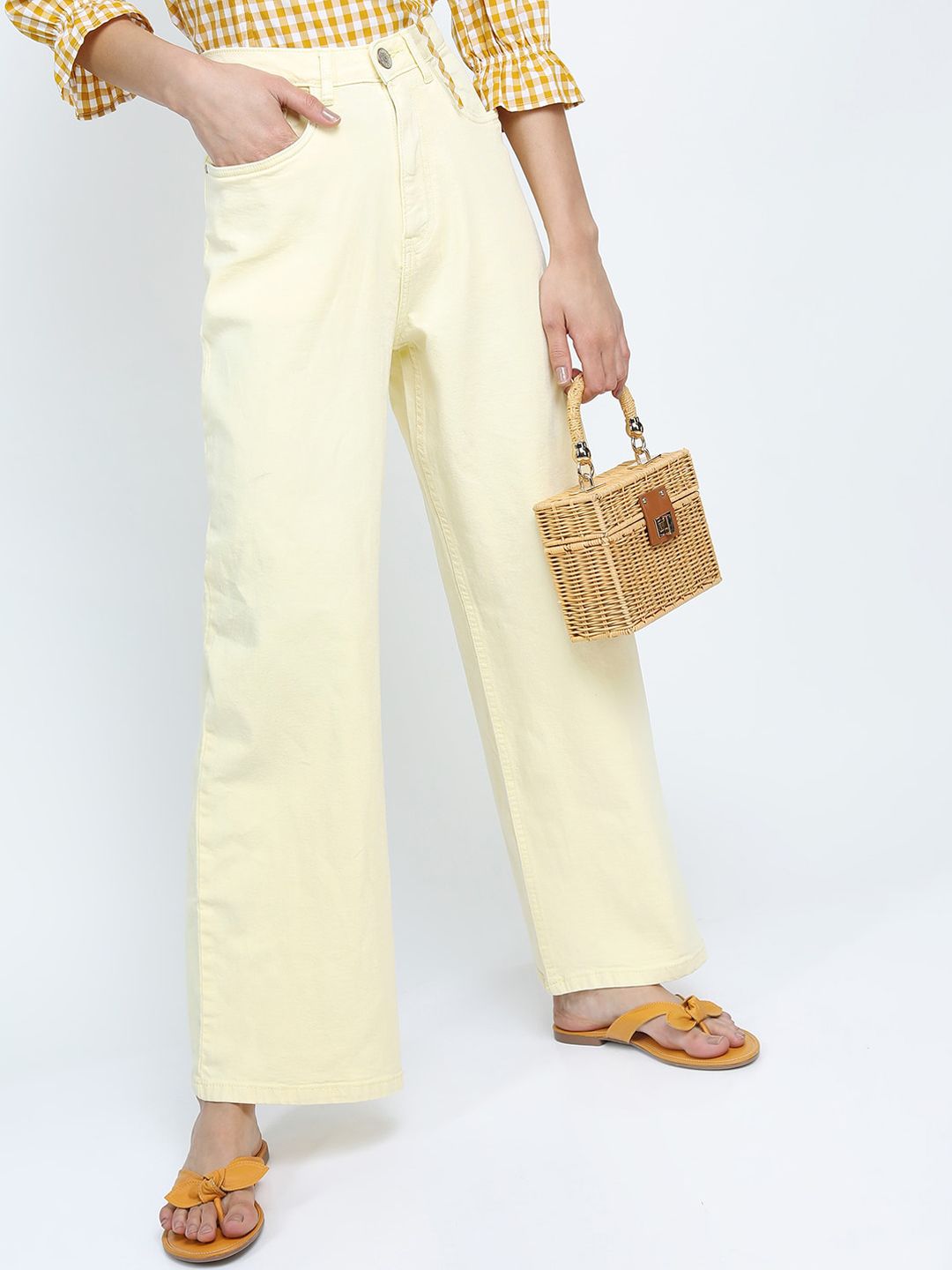 Tokyo Talkies Women Yellow Flared Jeans Price in India