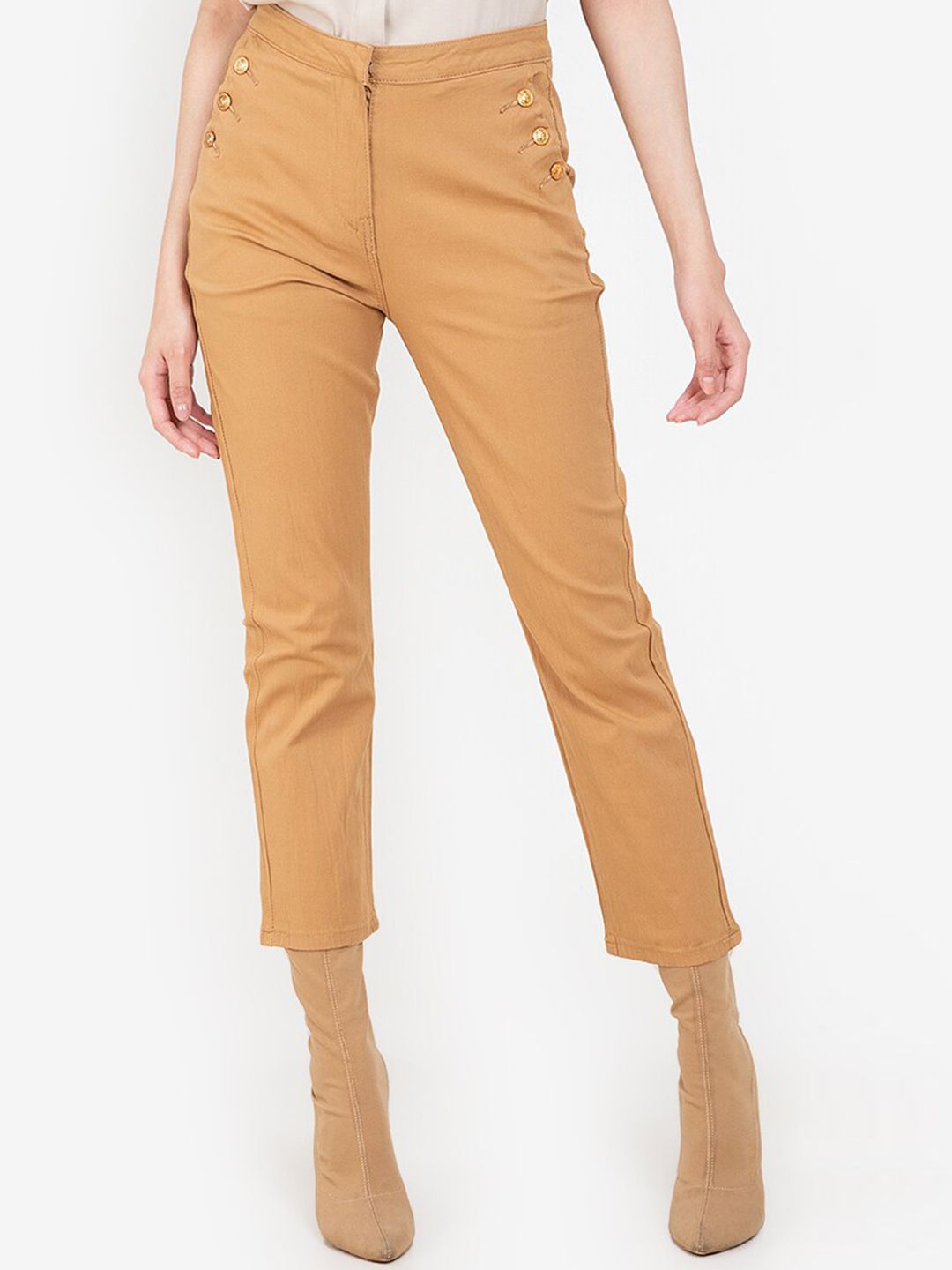 ZALORA BASICS Women Brown Stretchable Jeans Price in India