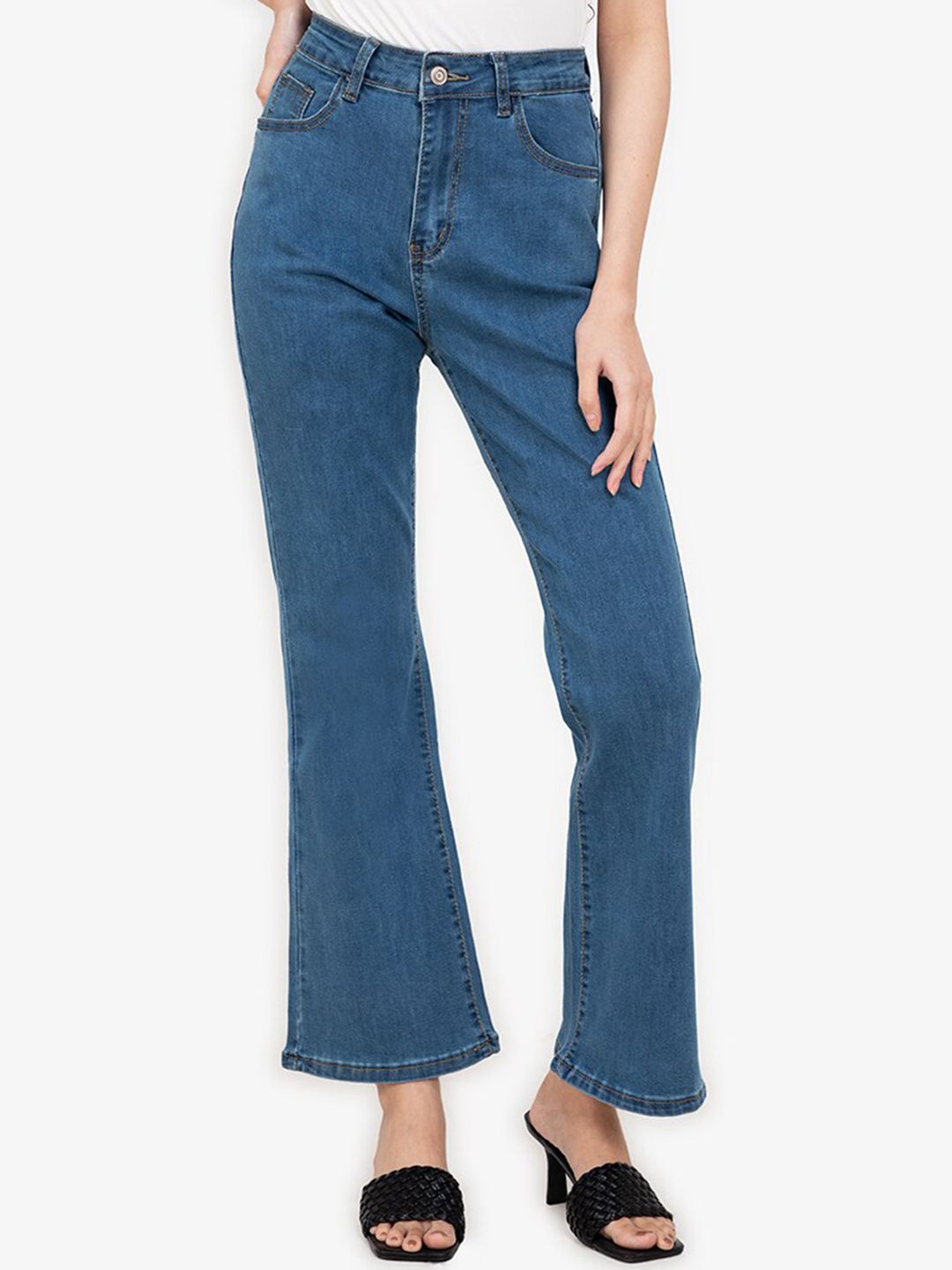 ZALORA BASICS Women Blue Bootcut High-Rise Jeans Price in India