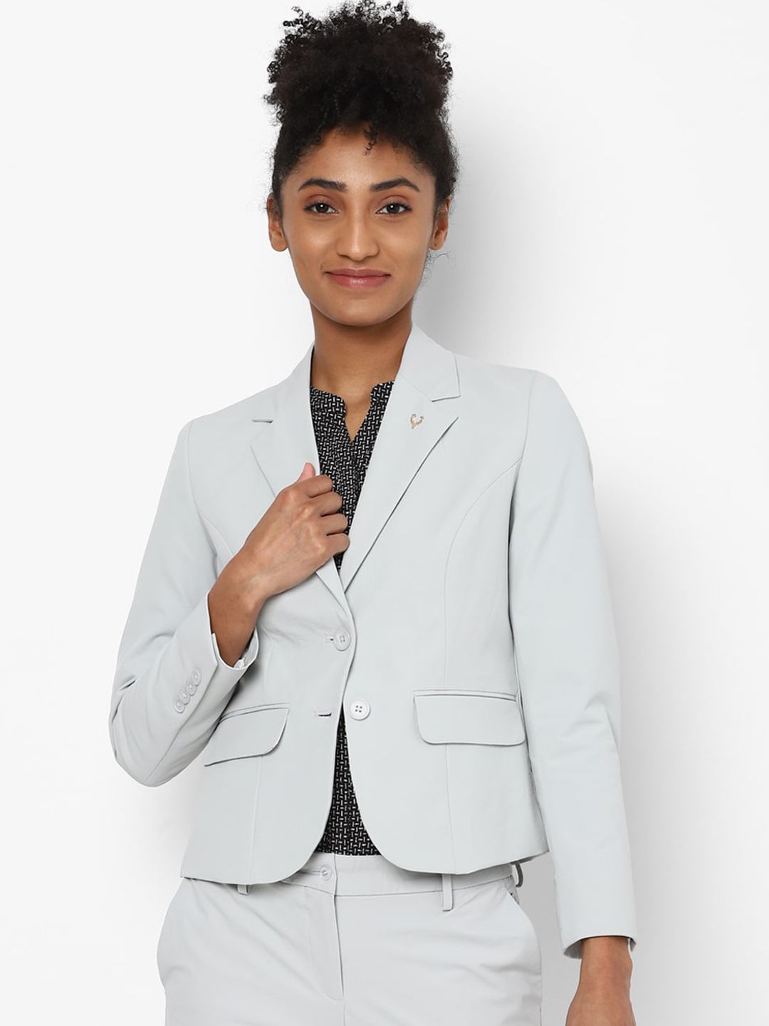 Van Heusen Woman Blue Single-Breasted Casual Blazer Price in India