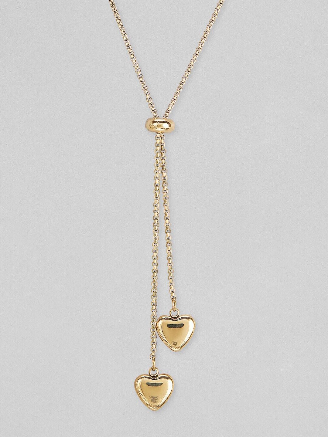 Rubans Voguish 22K Gold-Plated Heart Shaped Pendant Chain Price in India