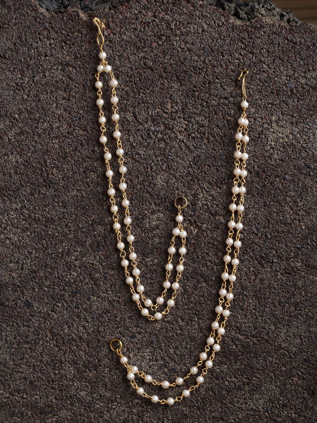 PANASH Gold-Plated Classic Pearl Ear Chain Price in India