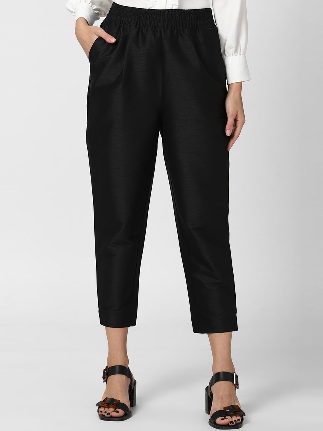 Van Heusen Woman Women Black Slim Fit Trousers Price in India