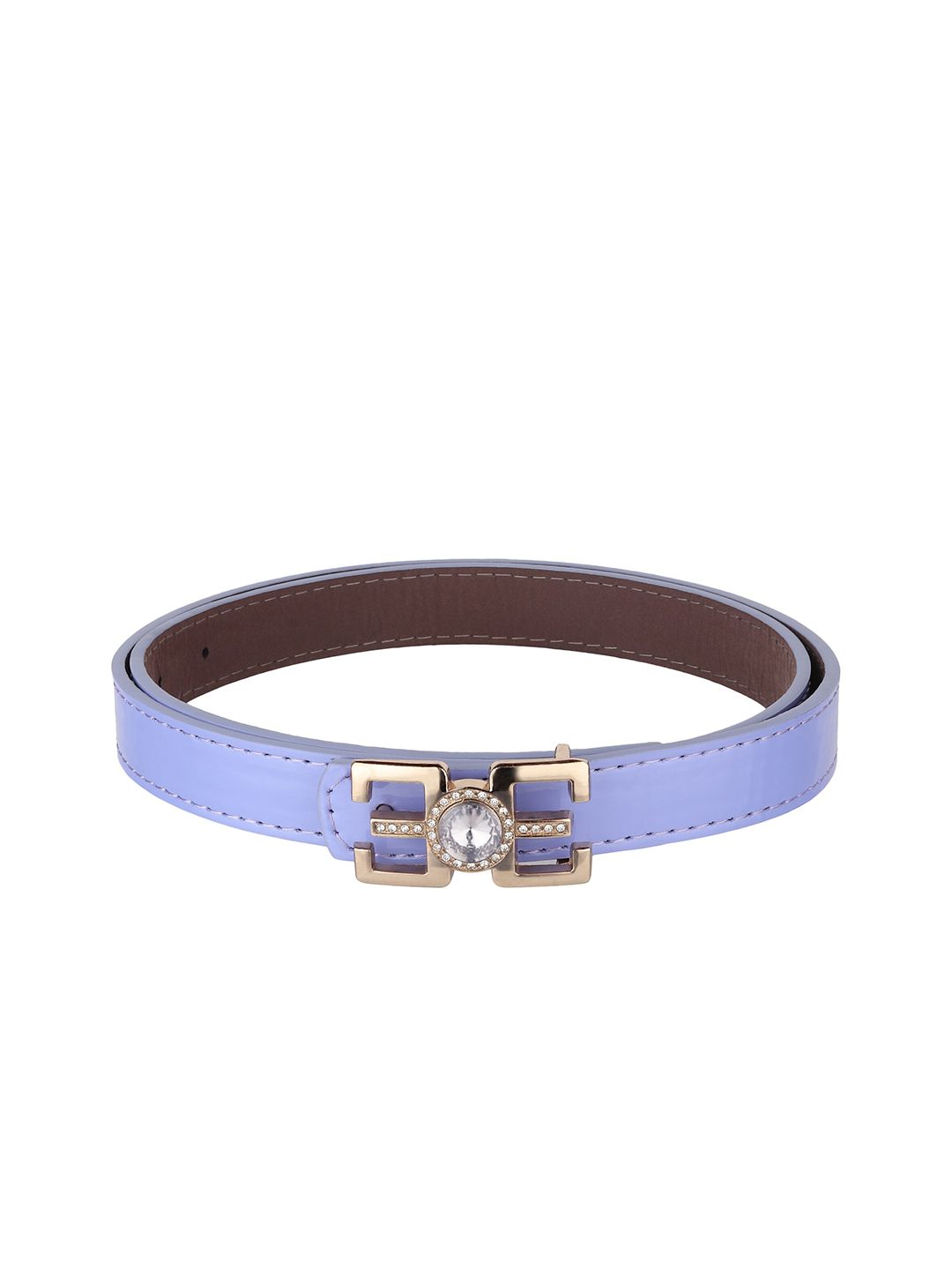 Swiss Design Women Purple PU Slim Belt Price in India